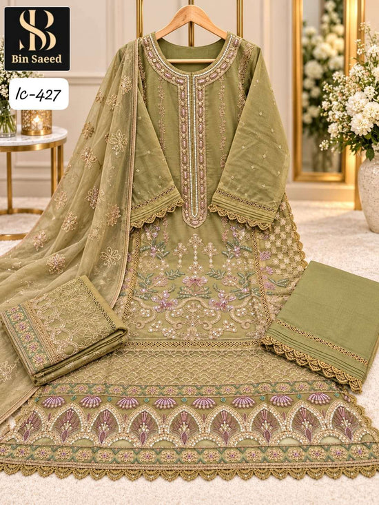 Bin Saeed IC-427 Chinon Hand Work Stitched Suit
