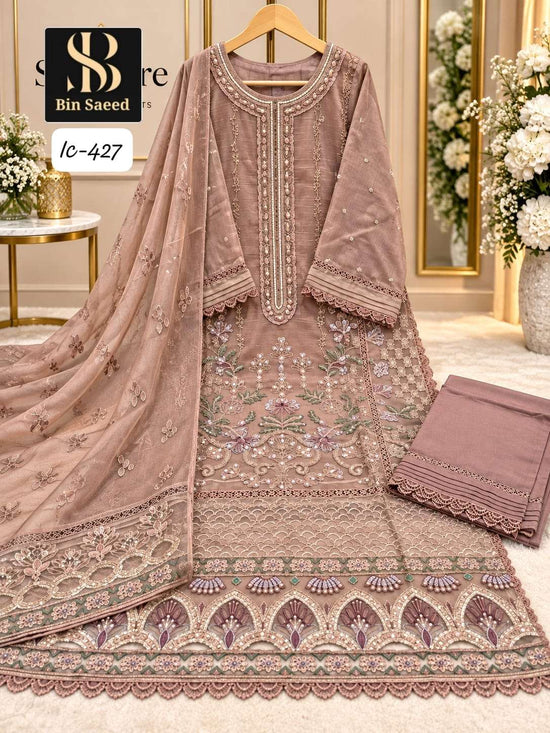 Bin Saeed IC-427 Chinon Hand Work Stitched Suit
