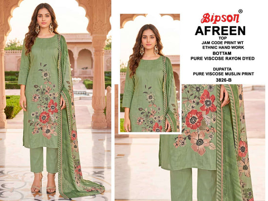 Bipson Afreen 3826 Pure Jam Cotton Dress Material