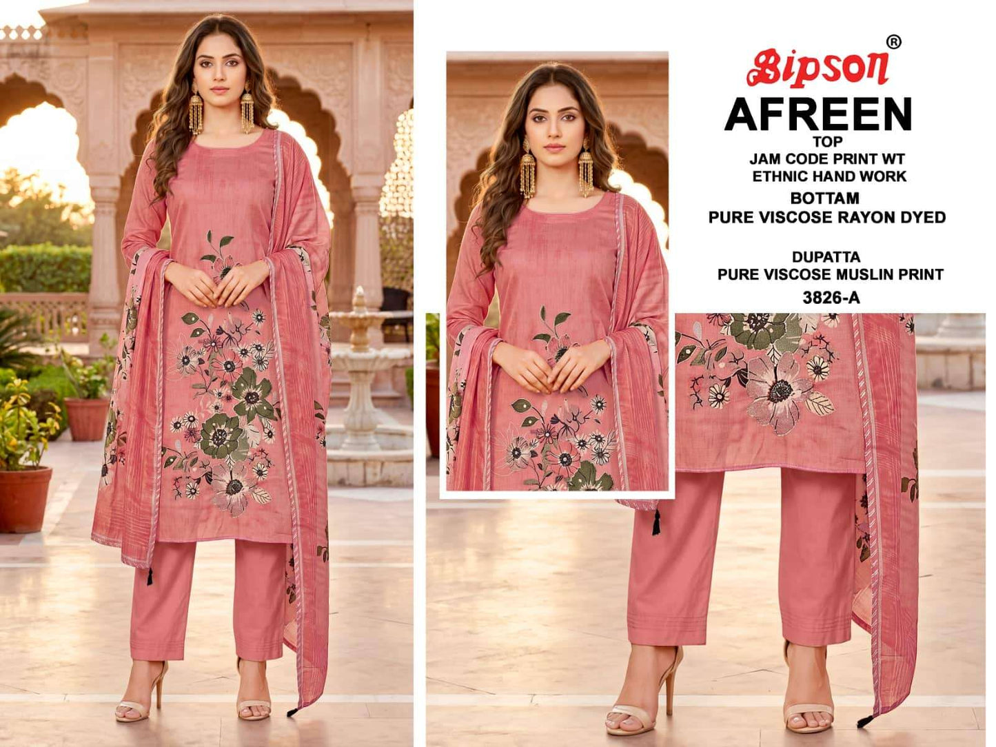Bipson Afreen 3826 Pure Jam Cotton Dress Material