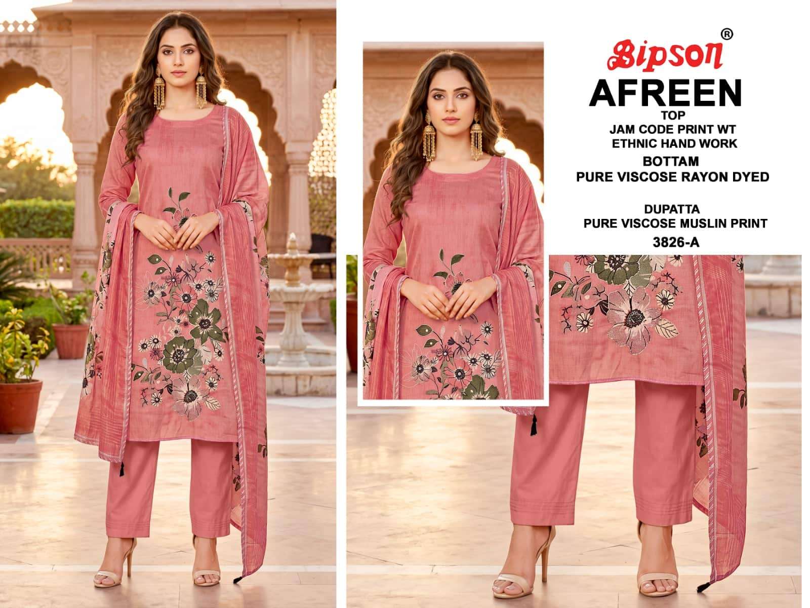 Bipson Afreen 3826 Pure Jam Cotton Dress Material