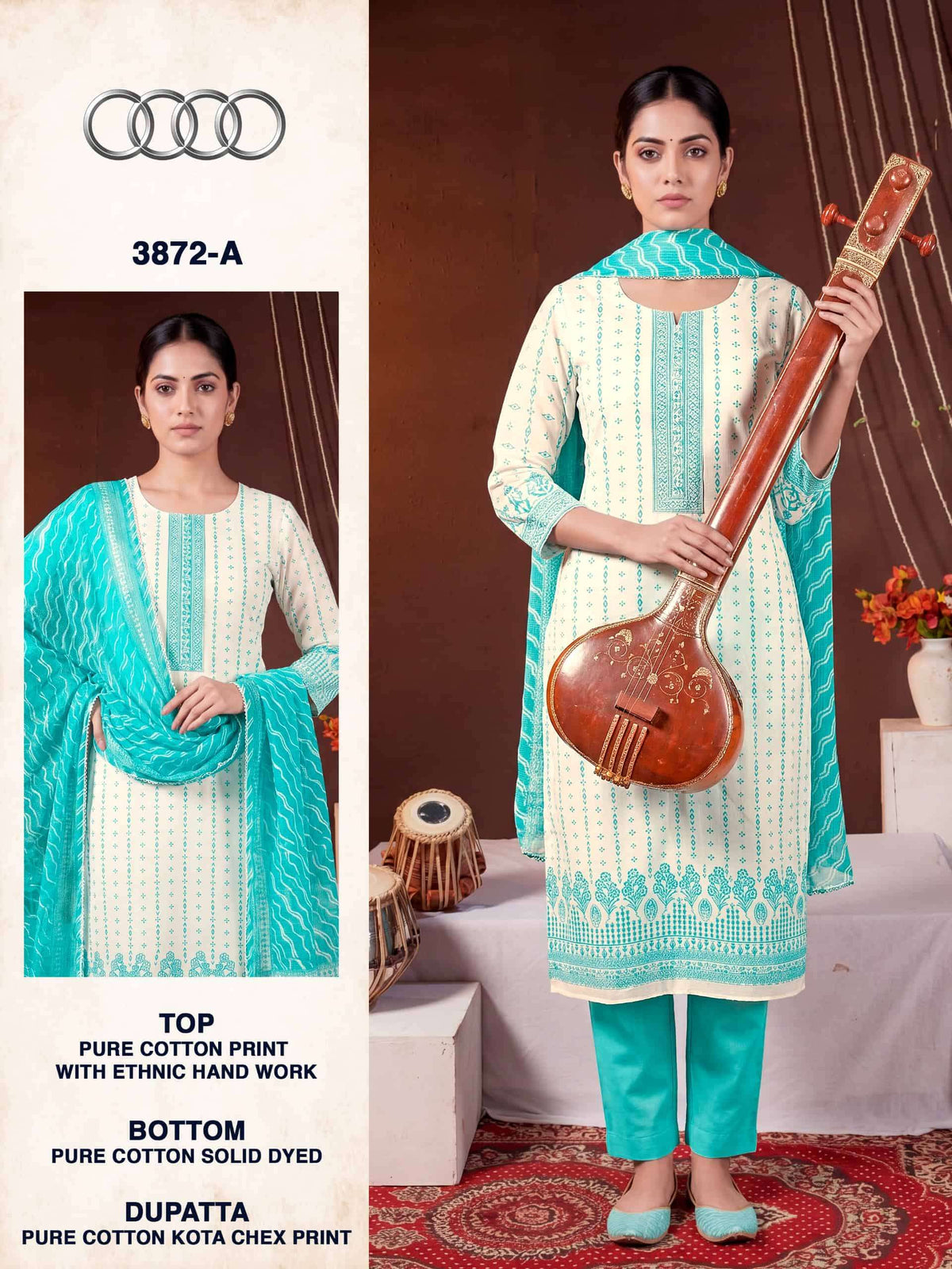 Bipson Audi 3872 Pure Cotton Designer Print Dress Material