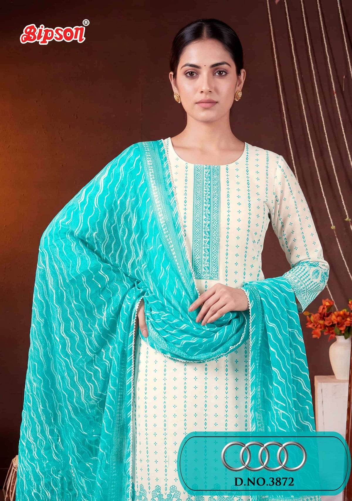 Bipson Audi 3872 Pure Cotton Designer Print Dress Material
