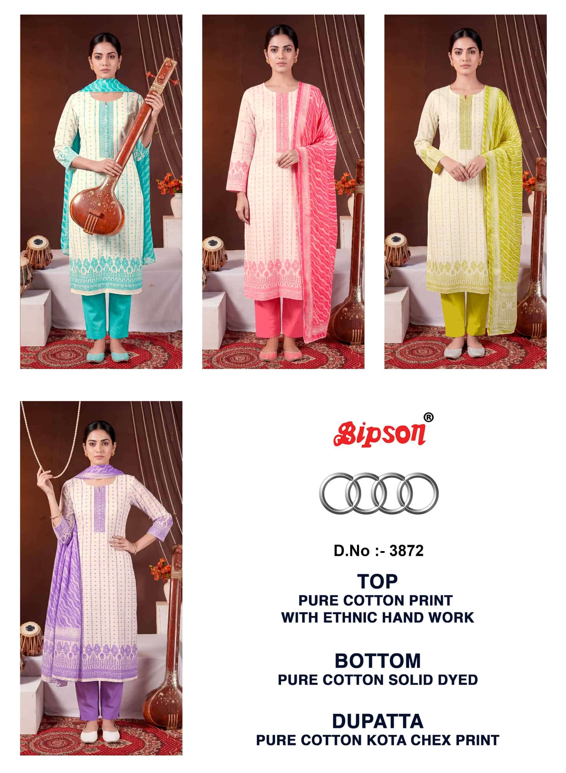 Bipson Audi 3872 Pure Cotton Designer Print Dress Material