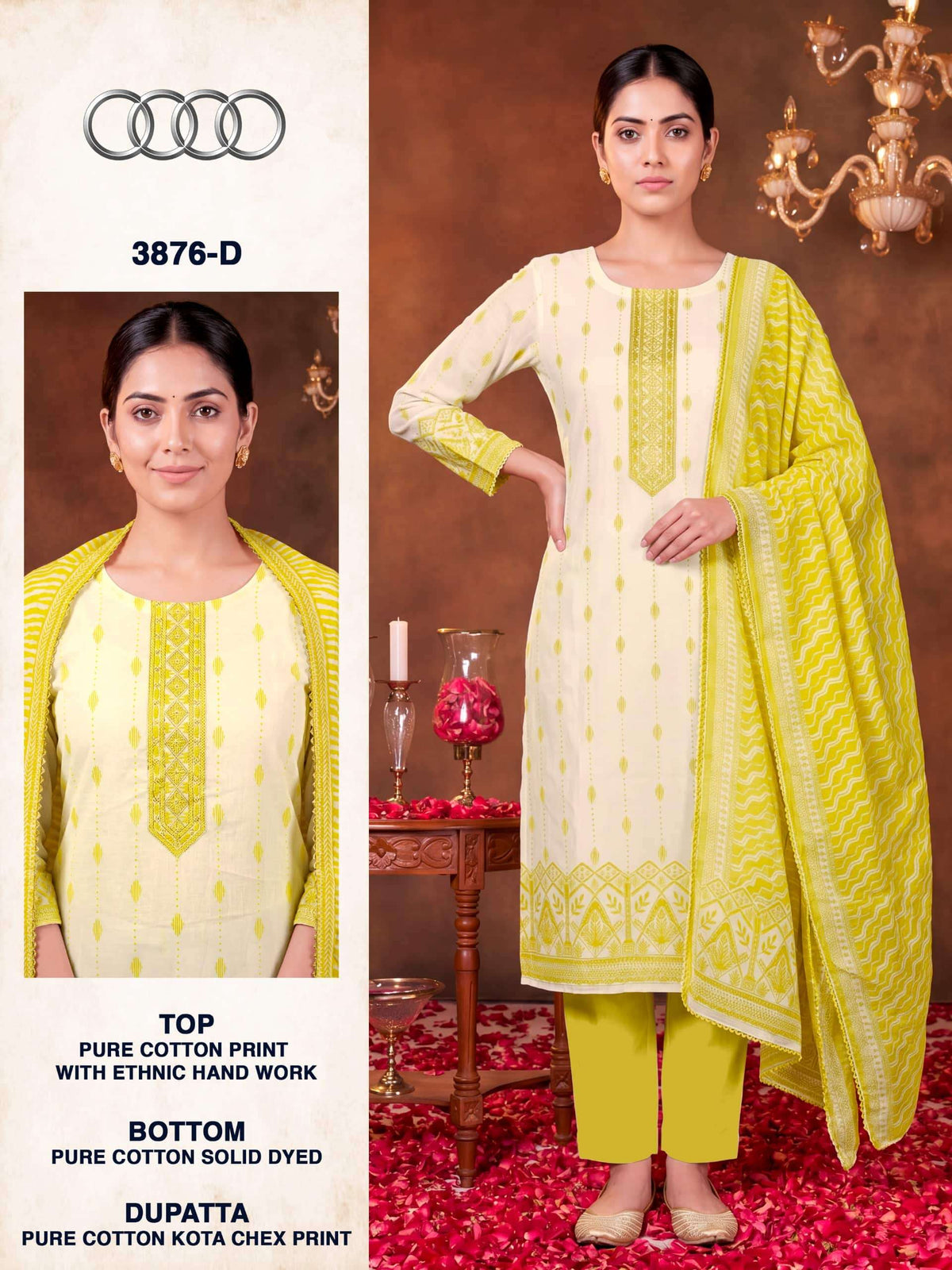 Bipson Audi 3876 Pure Cotton Dress Material