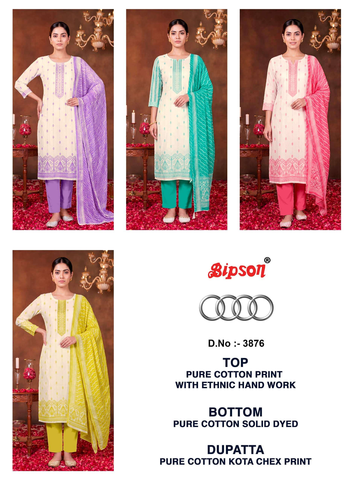 Bipson Audi 3876 Pure Cotton Dress Material