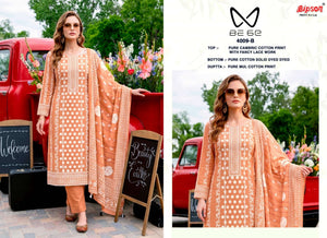 Bipson Be 6E 4009 Pure Cotton Fancy Lace Work Dress Material - Amrah Wholesale