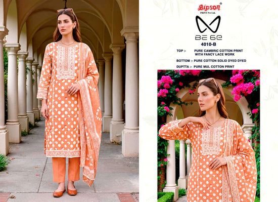 Bipson Be 6E 4010 Pure Cotton Fancy Lace Work Salwar Suit - Amrah Wholesale