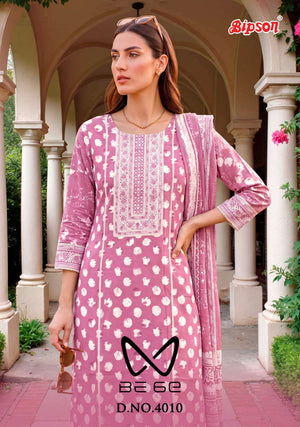 Bipson Be 6E 4010 Pure Cotton Fancy Lace Work Salwar Suit