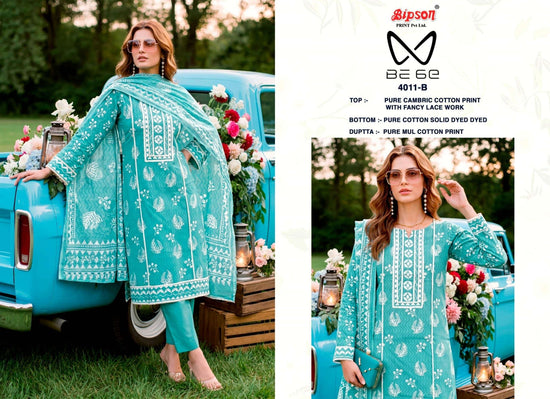 Bipson Be 6E 4011 Pure Cotton Fancy Lace Work Salwar Suit - Amrah Wholesale