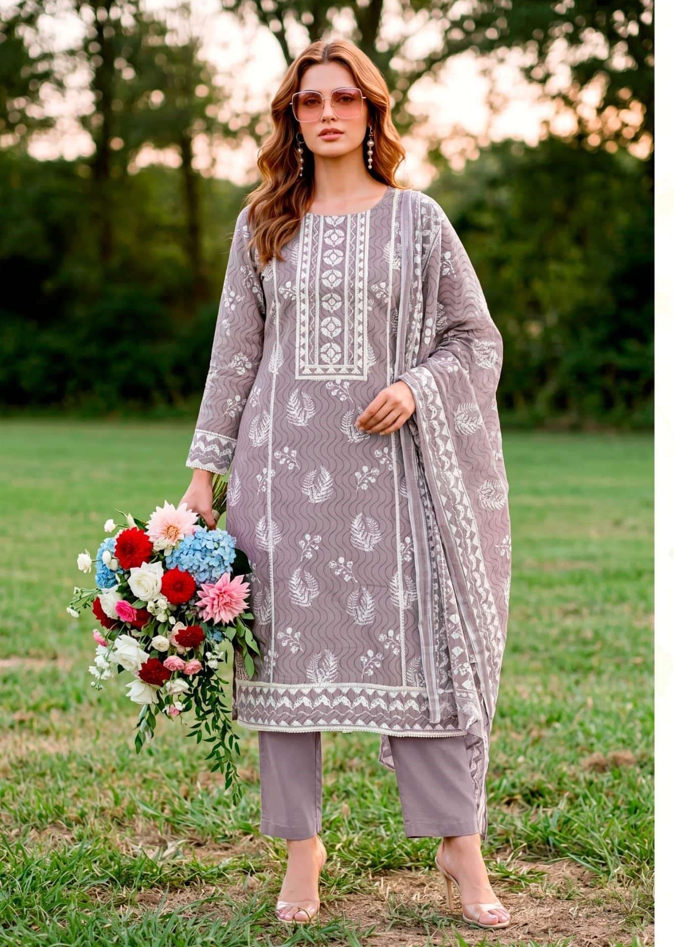 Bipson Be 6E 4011 Pure Cotton Fancy Lace Work Salwar Suit - Amrah Wholesale
