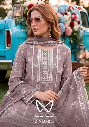 Bipson Be 6E 4011 Pure Cotton Fancy Lace Work Salwar Suit