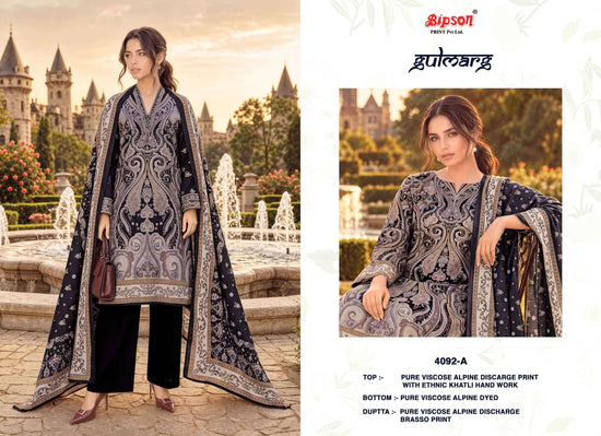 Bipson Gulmarg 4092 Pure Viscose Khatli Handwork Salwar Kameez