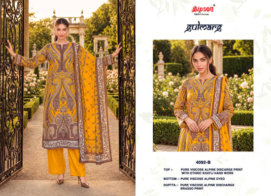 Bipson Gulmarg 4092 Pure Viscose Khatli Handwork Salwar Kameez