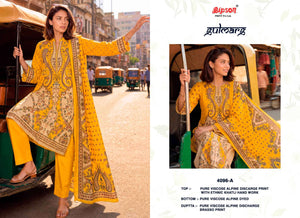 Bipson Gulmarg 4096 Pure Viscose Khatli Handwork Dress Material