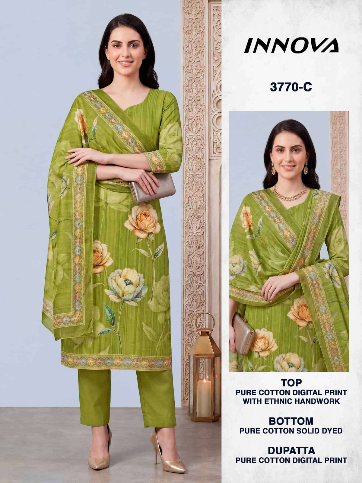 Bipson Innova 3770 Pure Cotton Digital Printed Dress Material