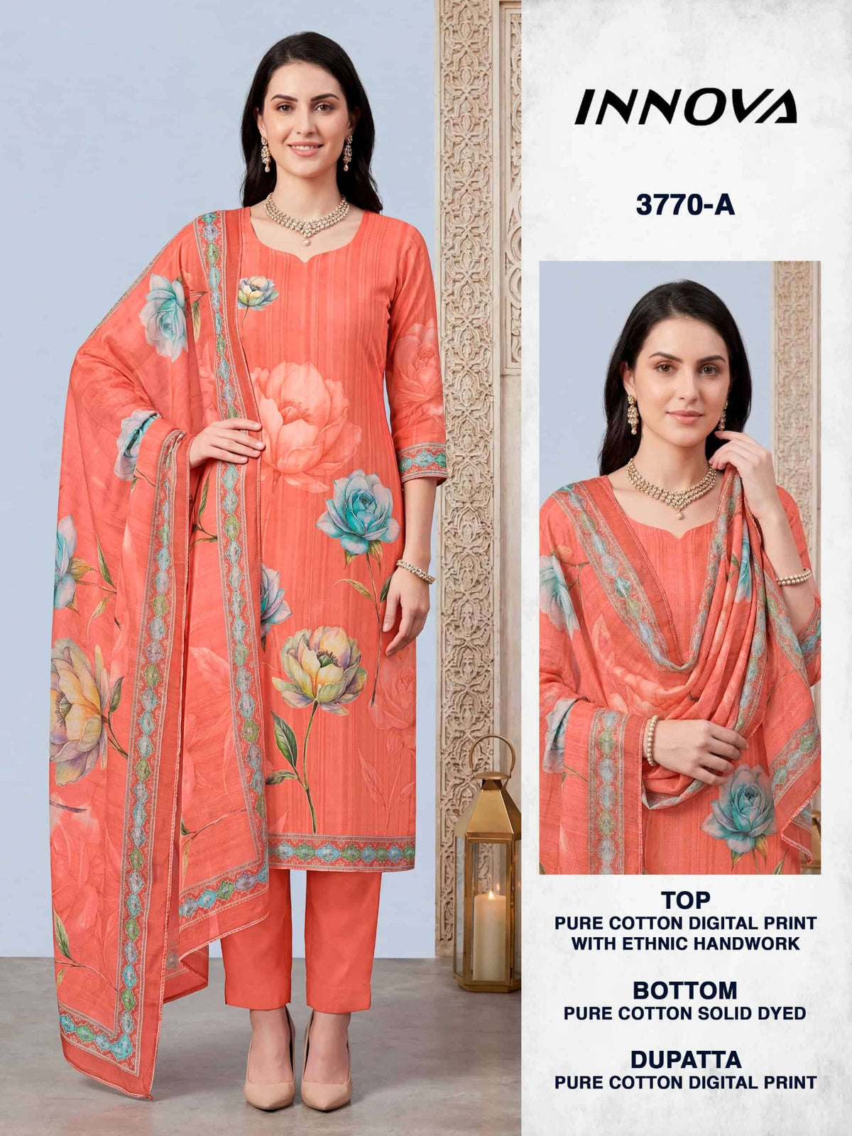 Bipson Innova 3770 Pure Cotton Digital Printed Dress Material