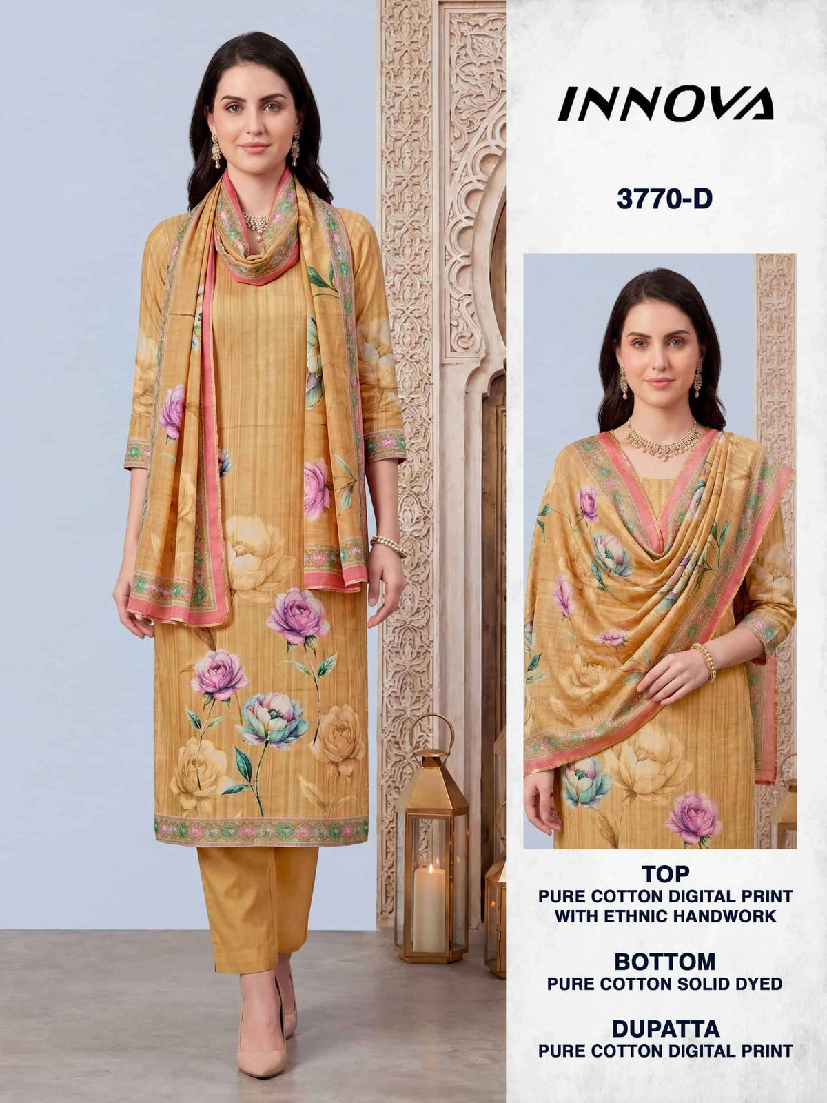 Bipson Innova 3770 Pure Cotton Digital Printed Dress Material