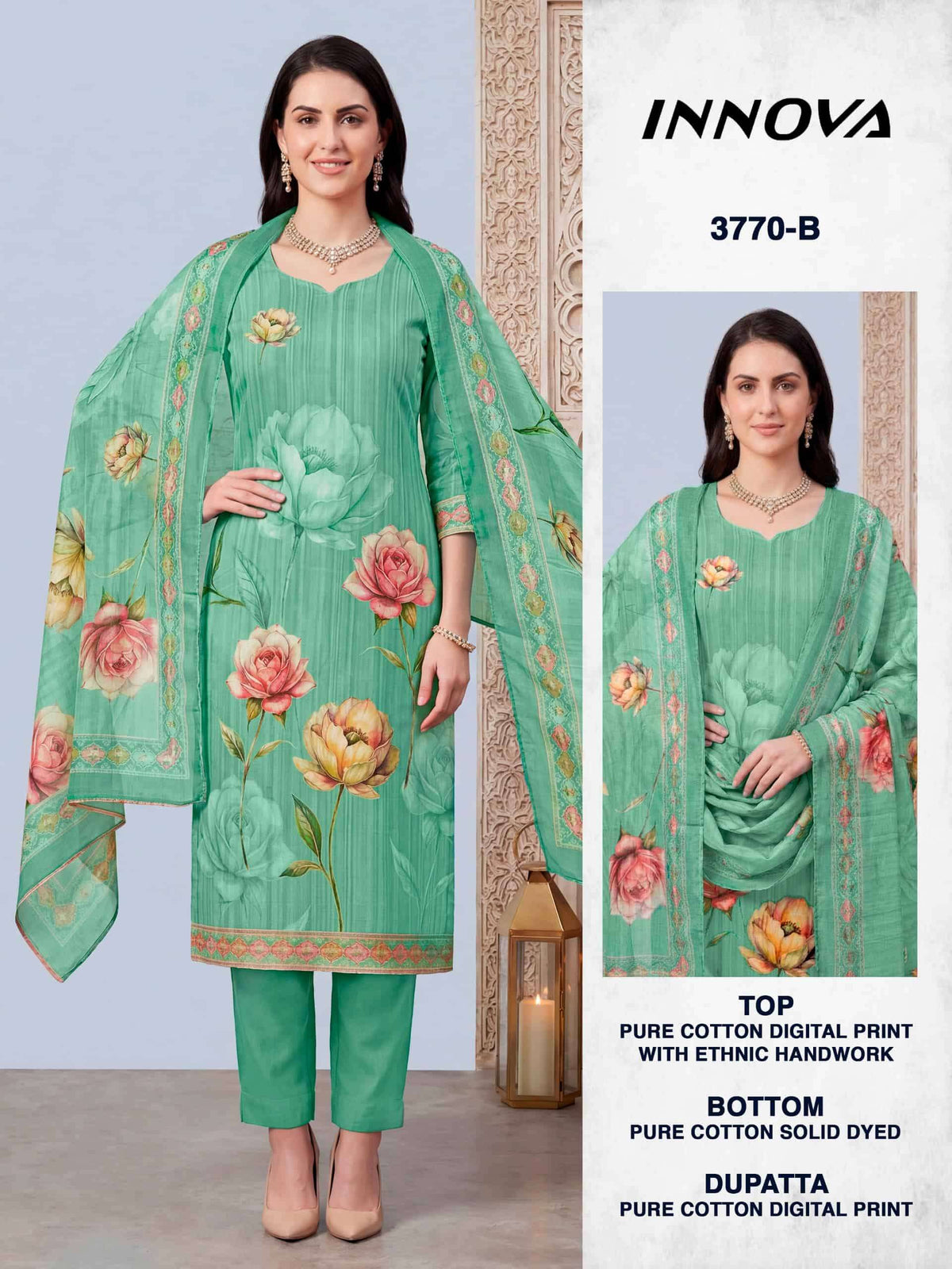 Bipson Innova 3770 Pure Cotton Digital Printed Dress Material