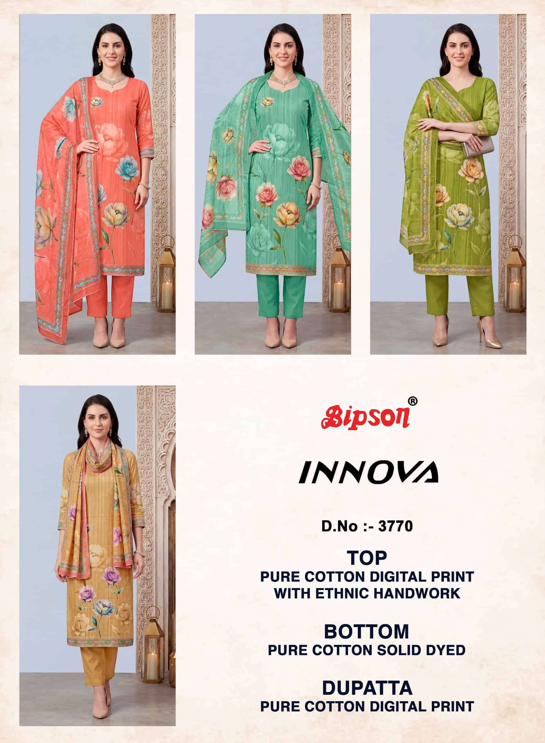 Bipson Innova 3770 Pure Cotton Digital Printed Dress Material