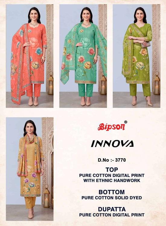 Bipson Innova 3770 Pure Cotton Digital Printed Dress Material