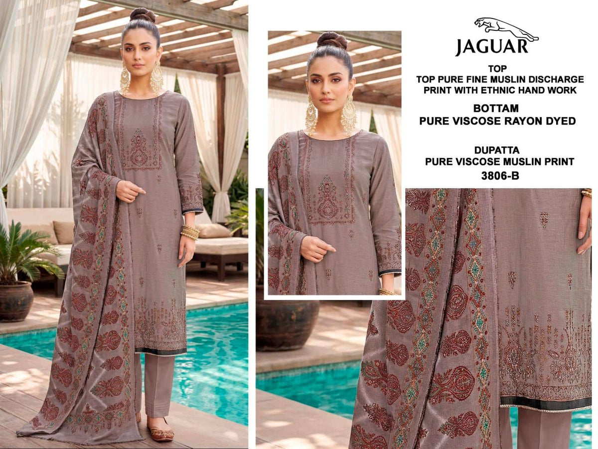Bipson Jaguar 3806 Pure Muslin Dress Material
