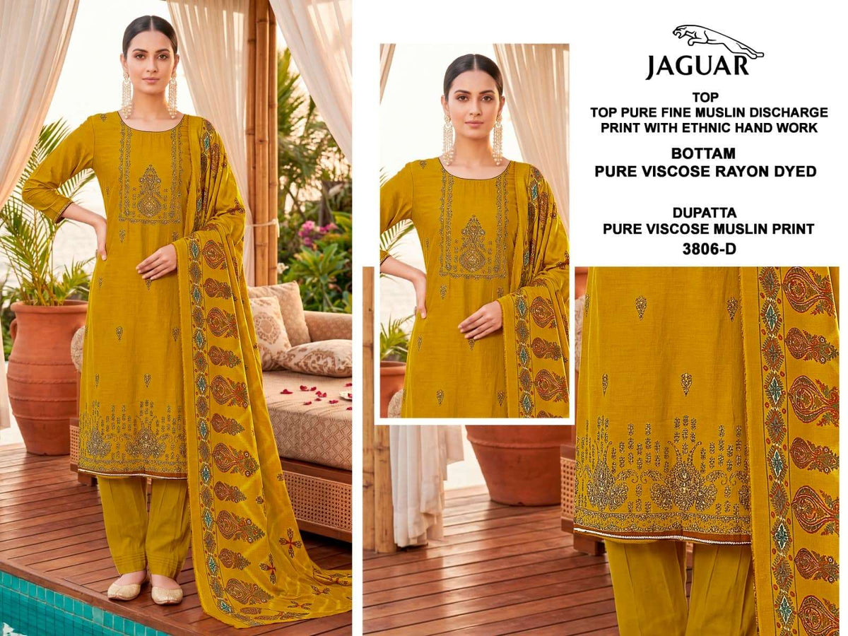 Bipson Jaguar 3806 Pure Muslin Dress Material