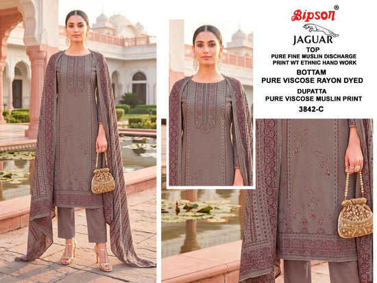 Bipson Jaguar 3842 Pure Muslin Dress Material