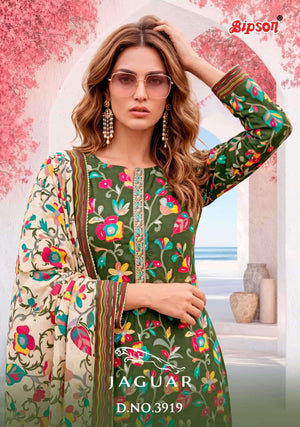Bipson Jaguar 3919 Fine Muslin Foil Print Dress Material - Amrah Wholesale
