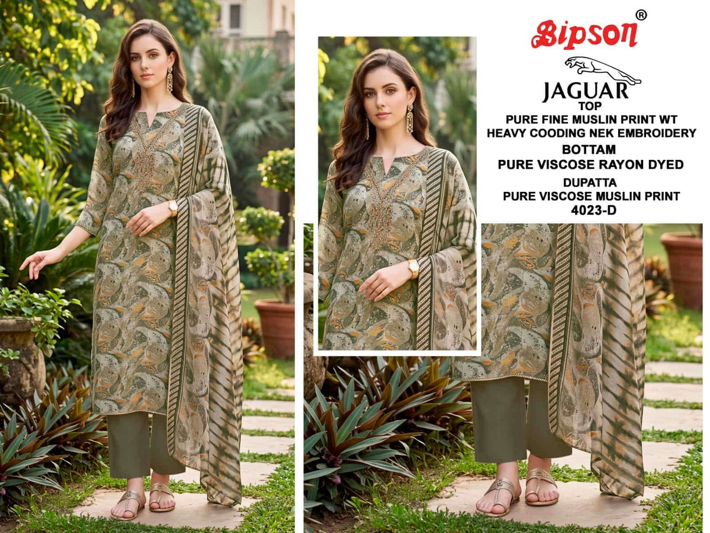 Bipson Jaguar 4023 Fine Muslin Dress Material