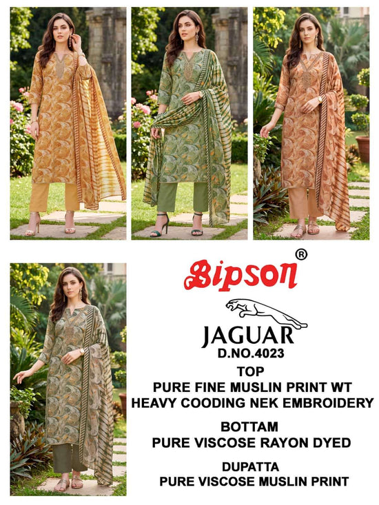 Bipson Jaguar 4023 Fine Muslin Dress Material
