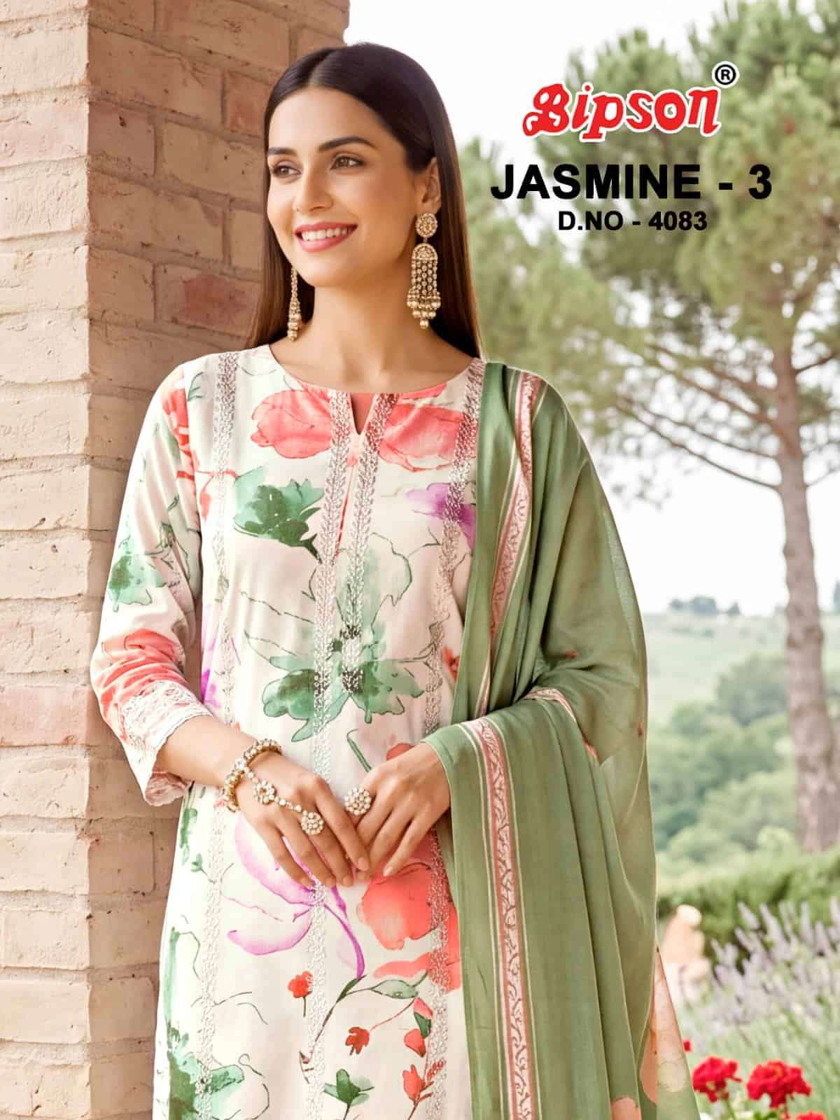 Bipson Jasmine Vol 3 4083 Pure Viscose Pashmina Heavy Embroidered Dress Material