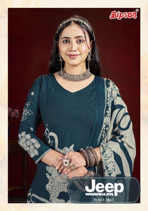 Bipson Jeep Wrangler 2867 Roman Silk Dress Material - Amrah Wholesale