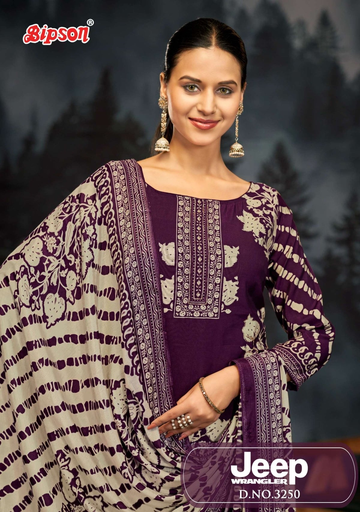 Bipson Jeep Wrangler 3250 Roman Silk Dress Material - Amrah Wholesale