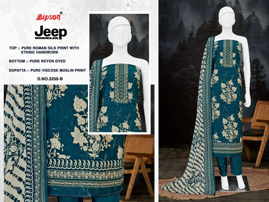 Bipson Jeep Wrangler 3250 Roman Silk Dress Material - Amrah Wholesale