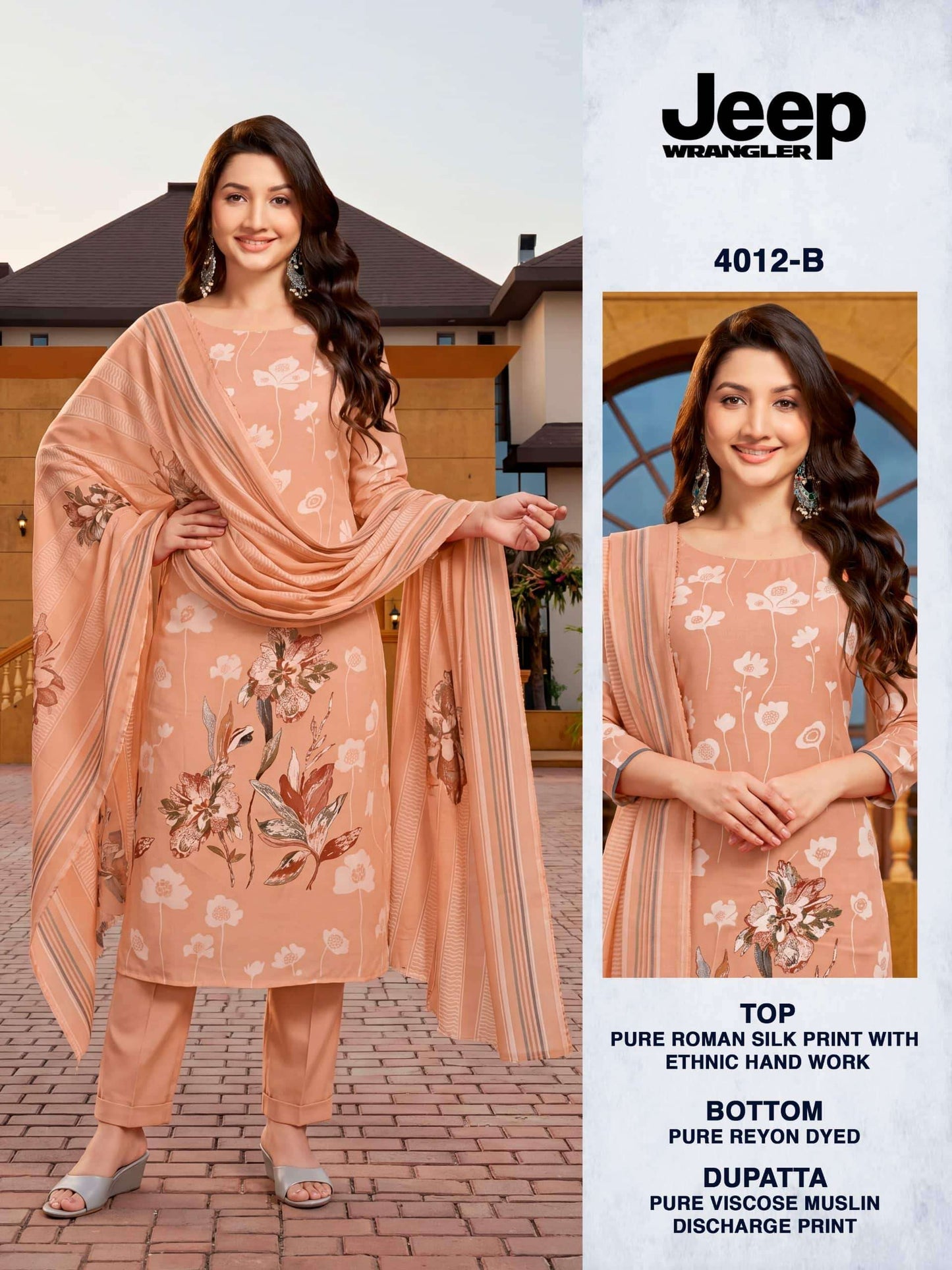 Bipson Jeep Wrangler 4012 Roman Silk Dress Material