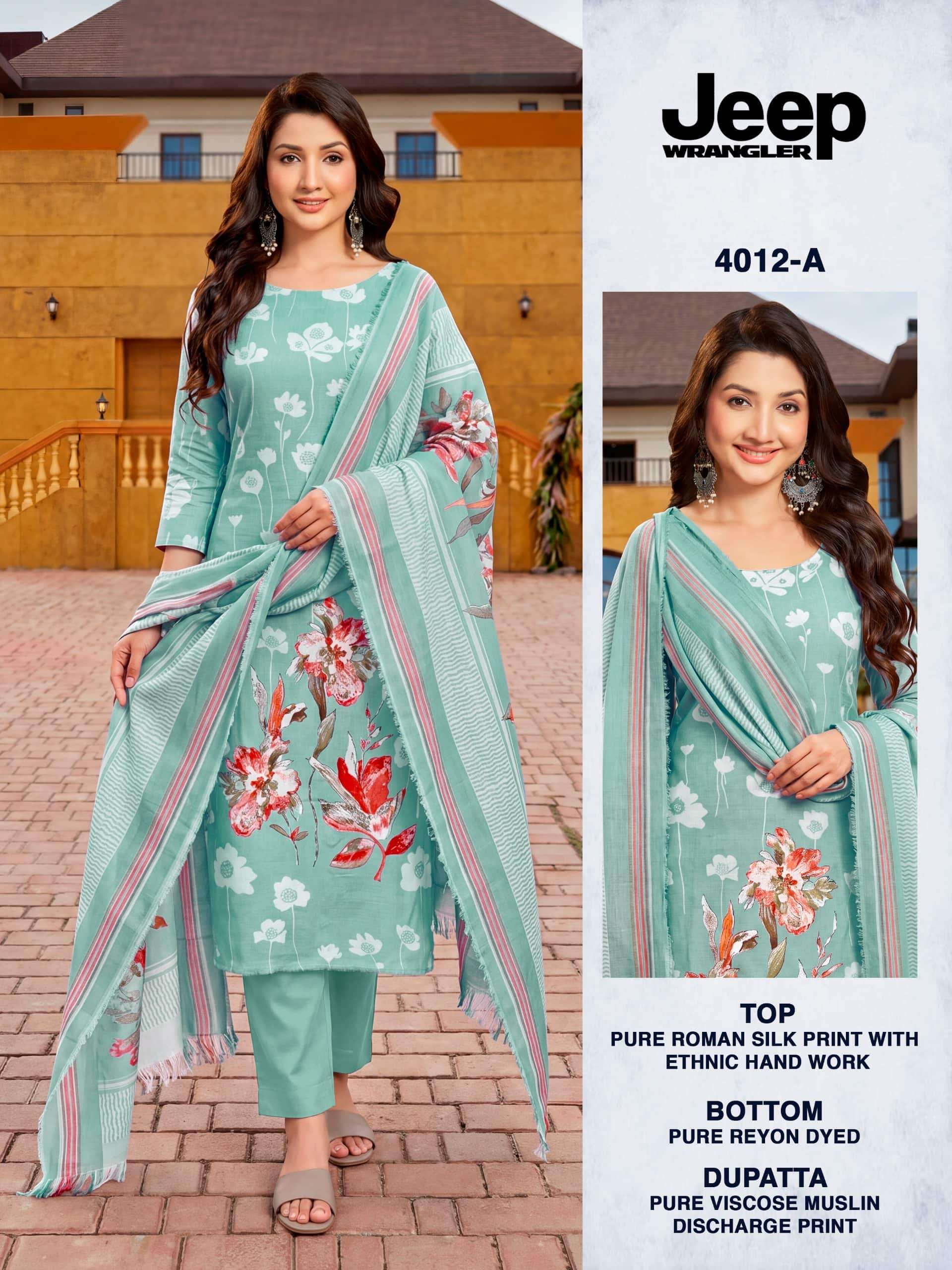 Bipson Jeep Wrangler 4012 Roman Silk Dress Material