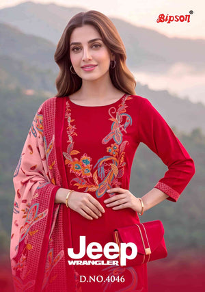 Bipson Jeep Wrangler 4046 Roman Silk Dress Material - Amrah Wholesale