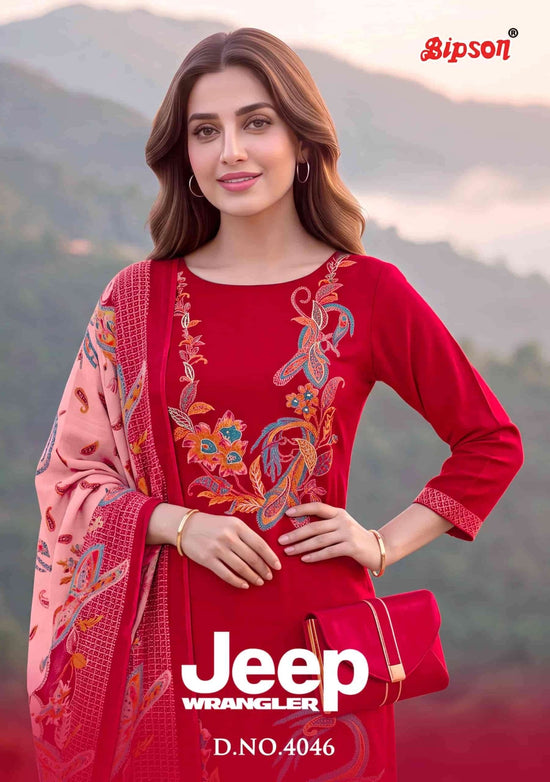 Bipson Jeep Wrangler 4046 Roman Silk Dress Material - Amrah Wholesale