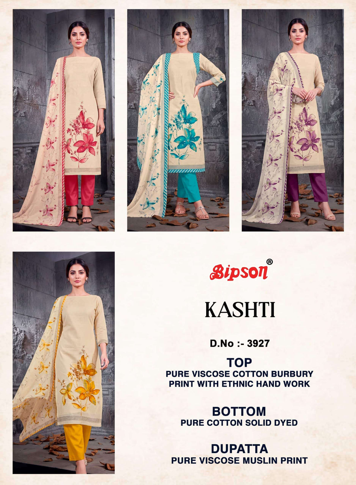 Bipson Kashti 3927 Premium Cotton Dress Material