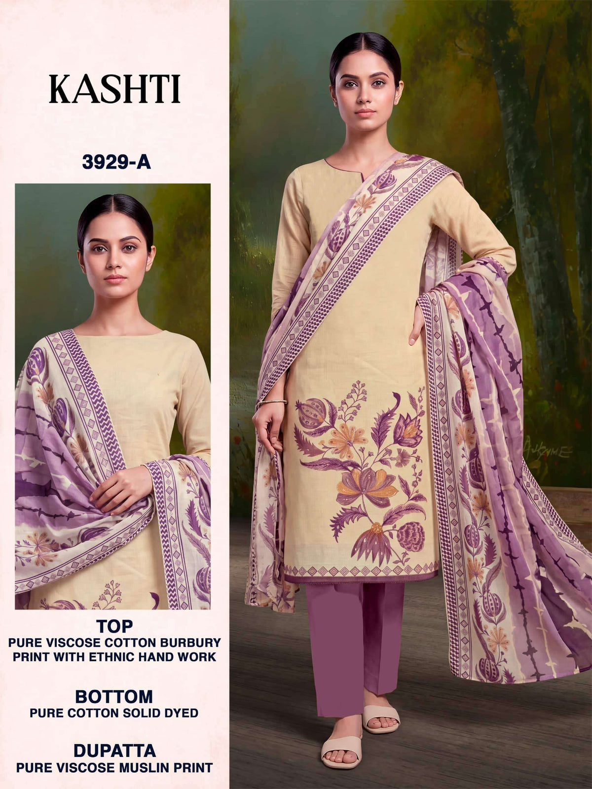 Bipson Kashti 3929 Viscose Cotton Pakistani Suit