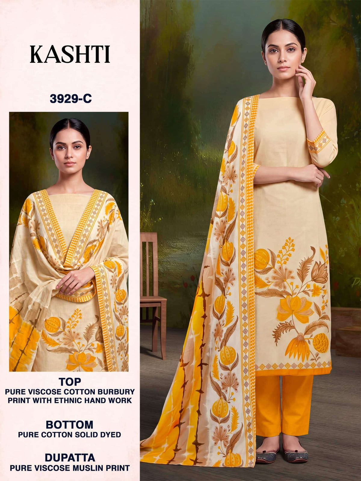 Bipson Kashti 3929 Viscose Cotton Pakistani Suit