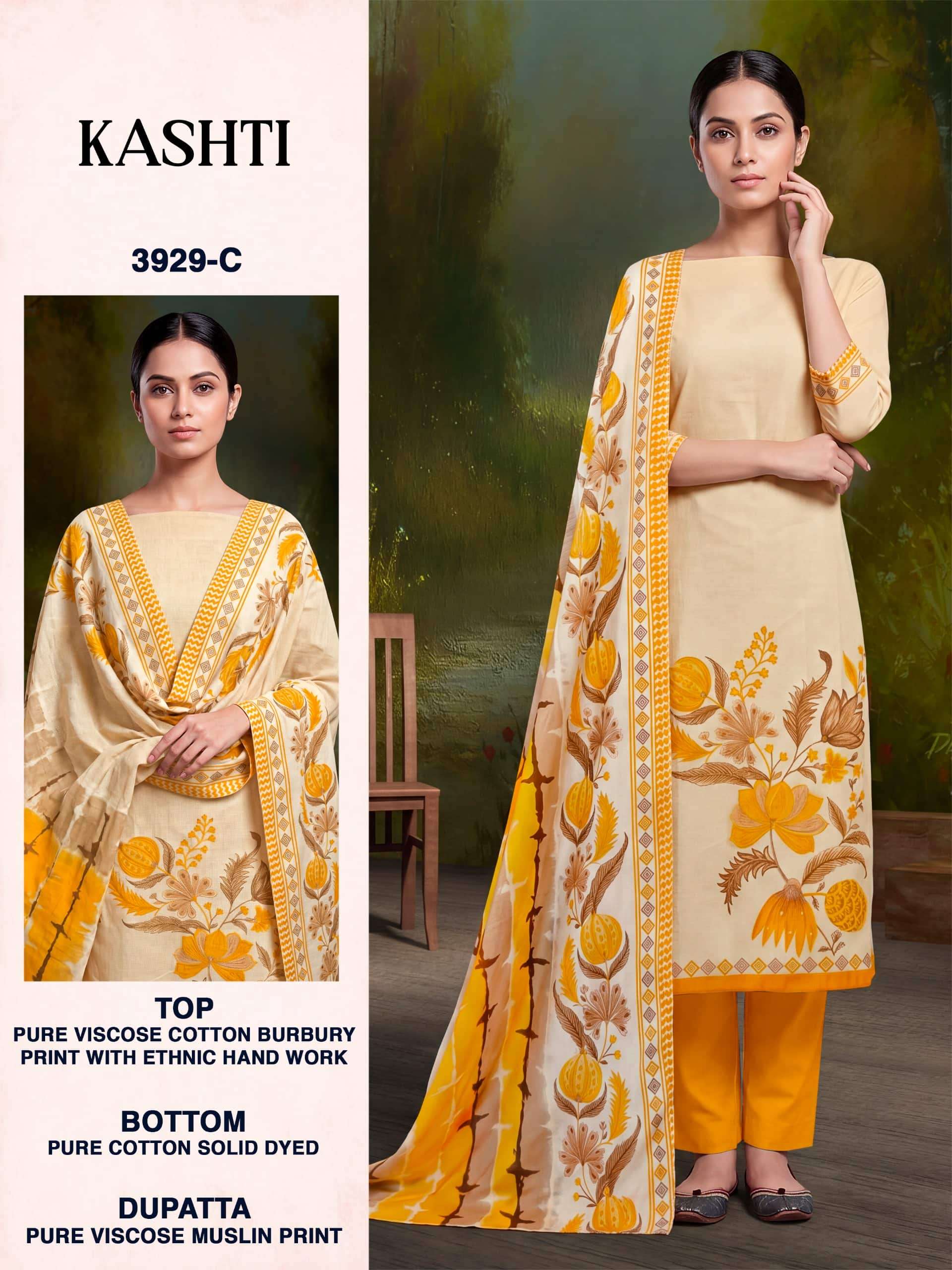 Bipson Kashti 3929 Viscose Cotton Pakistani Suit
