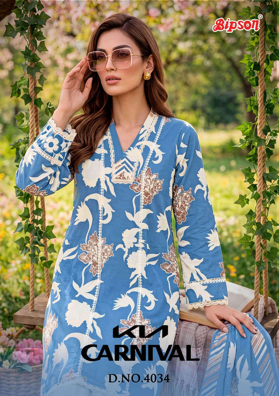 Bipson Kia Carnival 4034 Pure Cotton Dress Material