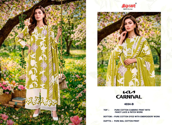 Bipson Kia Carnival 4034 Pure Cotton Dress Material