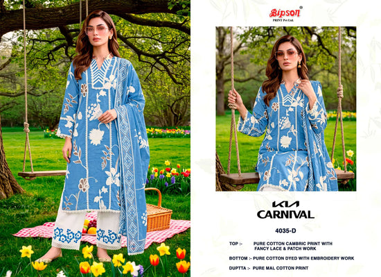 Bipson Kia Carnival 4035 Pure Cotton Cambric Dress Material