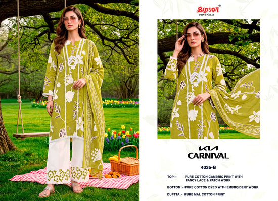 Bipson Kia Carnival 4035 Pure Cotton Cambric Dress Material