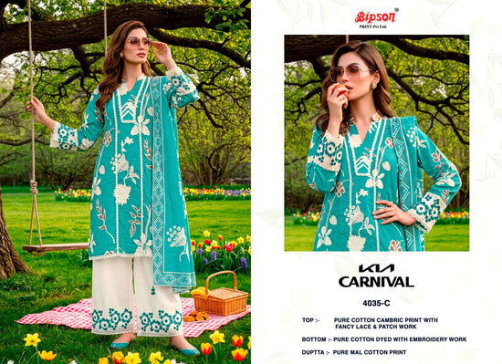 Bipson Kia Carnival 4035 Pure Cotton Cambric Dress Material