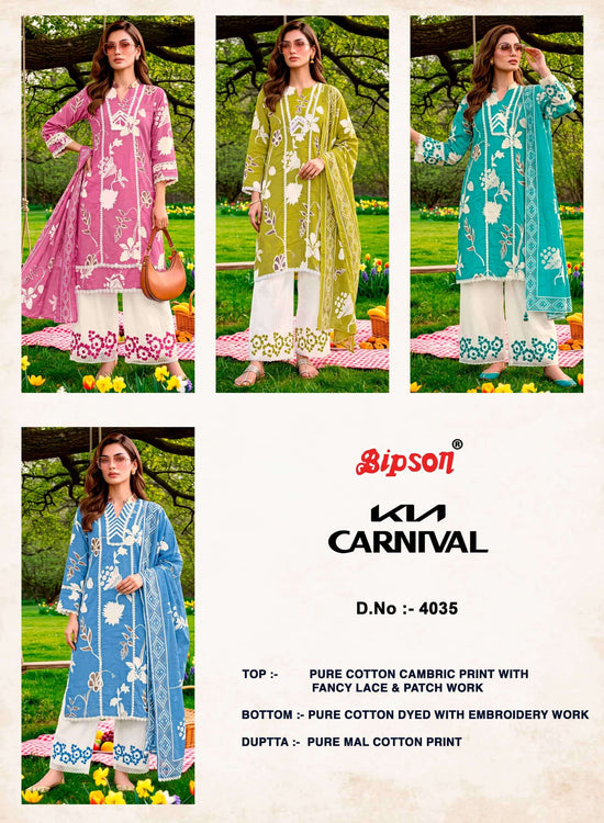 Bipson Kia Carnival 4035 Pure Cotton Cambric Dress Material