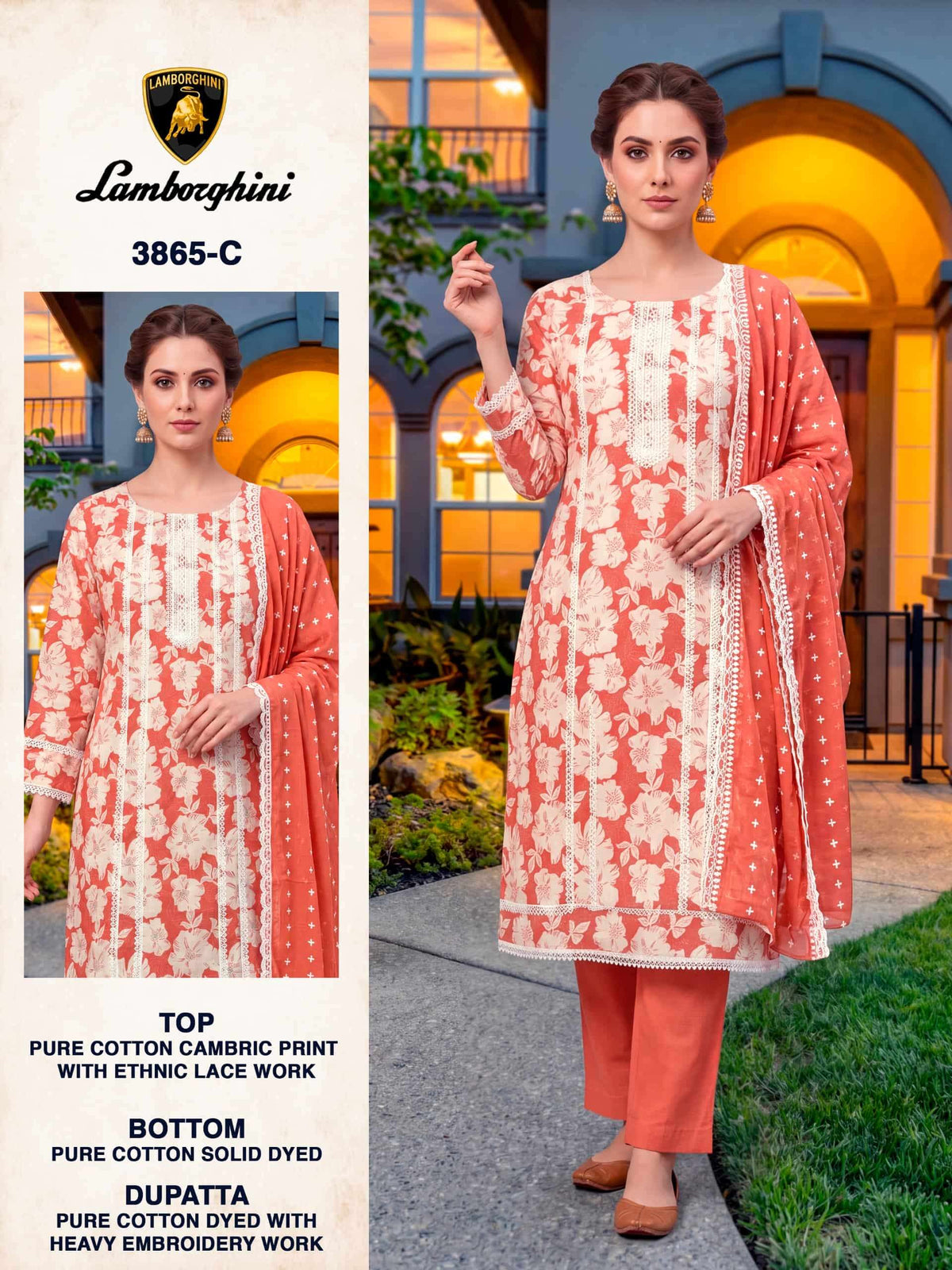 Bipson Lamborghini 3865 Pure Cotton Dress Material